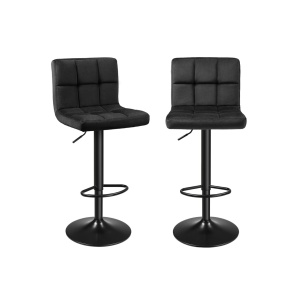 Σετ 2 ρυθμιζόμενα σκαμπό μπαρ Songmics Μαύρο 38x44.5x115 cm