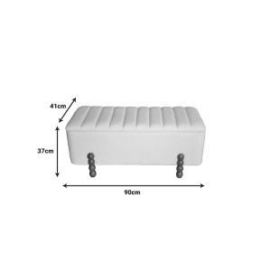Σετ 2 σκαμπό με αποθηκευτικό χώρο Daph Pako World Μπεζ 110x46x45 cm - Img 5