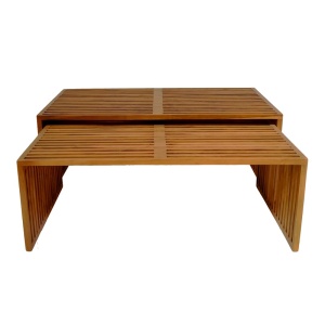Σετ 2 τραπέζια κήπου Tinnie Boho Pako World Φυσικό 116x60x46 cm - Img 4