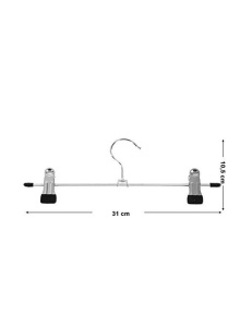 Σετ 20 κρεμάστρες για παντελόνια, Songmics, 31 cm, Ασημί, CRI003-20 - Img 5