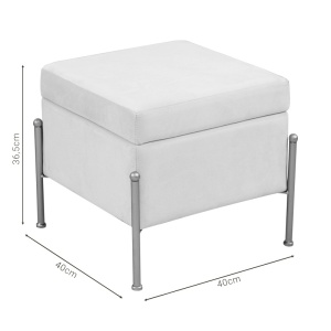 Σκαμπό με αποθηκευτικό χώρο Panton Pako World Κρεμ 40x40x36.5 cm - Img 5