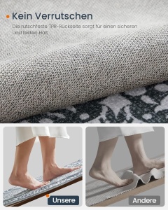 Στρογγυλό Χαλί Songmics Γκρι inchis 120x120 cm - Img 4