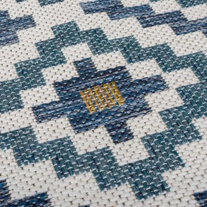 Στρογγυλό Χαλί Zia Trellis Outdoor Μπλε 160x160 cm, Flair Rugs - Img 4