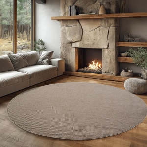 Στρογγυλό Χαλί Helix V1 Μπεζ 200x200 cm
