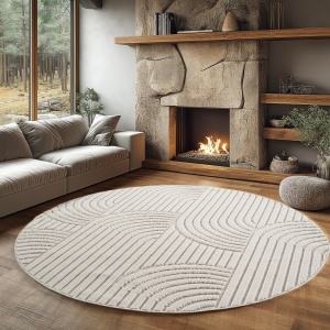 Στρογγυλό Χαλί Helix V2 Κρεμ 80x80 cm