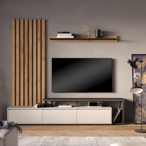 Σύνθεση TV Claironse Pako World, Sonoma, 225x37.6x210 cm - Img 2