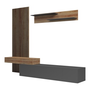 Σύνθεση TV Litende, Σκούρο Γκρι, 249.4x42.2x199.5 cm - Img 4