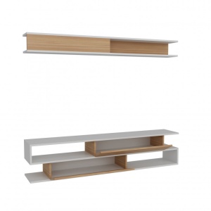 Σύνθεση TV Sims, Λευκό-Teak - Img 7