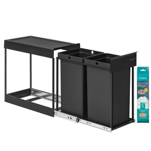 Συρόμενος κάδος απορριμμάτων Songmics Μαύρο 48.6x25.6x44.0 cm - Img 2