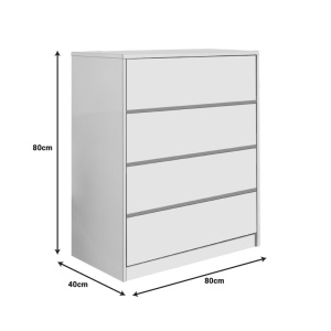 Συρταριέρα Kuanger με συρτάρια από MDF Λευκό 80x40x80 cm - Img 3