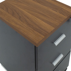 Συρταριέρα pe ρόδες Oscar 3 συρτάρια Καρυδί - carbon 40x48x63cm - Img 5