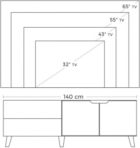 Συρταριέρα Vasagle, 140x40x45cm - Img 8