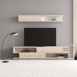 Σύνθεση TV Brick, Μπεζ, 240x40x50.4 cm