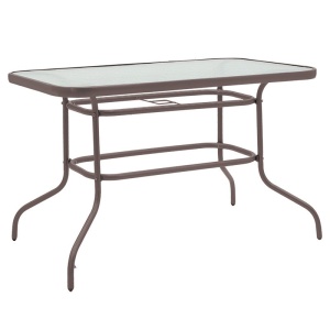 Τραπέζι κήπου Vallor από μέταλλο Καφέ-γυαλί 110x60x70 cm