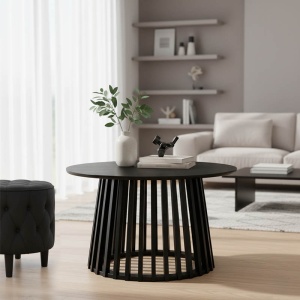 Τραπεζάκι σαλονιού Domonic Μαύρο 80x80x45 cm