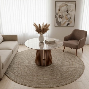 Τραπεζάκι σαλονιού Mable boho Φυσικό 120x120x76 cm