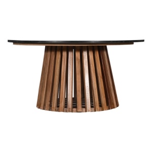Τραπεζάκι σαλονιού Mable boho Μαύρο 100x100x45 cm - Img 3