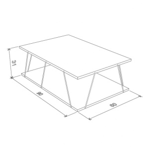 Τραπεζάκι σαλονιού Tars Καφέ 90x60x30.5 cm - Img 6