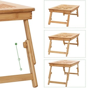 Τραπεζάκι laptop, Songmics, Φυσικό, 55x35x(21-29) cm - Img 5