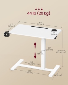 Τραπεζάκι laptop Vasagle Λευκό 80x45x102 cm - Img 6