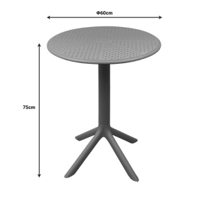 Τραπέζι κήπου Merkon πλαστικό PP Ανθρακί 60x60x75 cm - Img 4