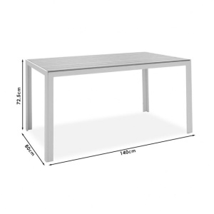 Τραπέζι κήπου Nares Λευκό-Φυσικό 140x80x72.5 cm - Img 4