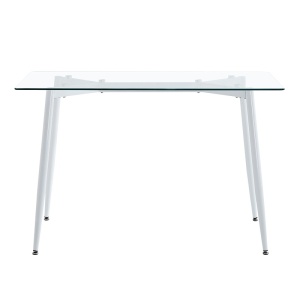 Τραπέζι τραπεζαρίας Quana, Pako World, γυαλί, πόδια albe, 120x70x75 cm - Img 2