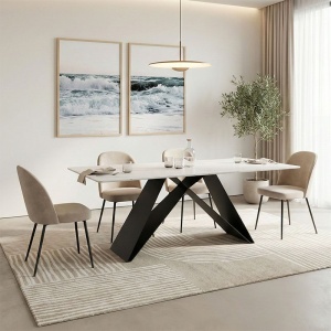 Τραπέζι Mapele, Λευκό, 180x90x75 cm