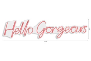 Φωτεινή Διακόσμηση Τοίχου LED Hello Gorgeous Ροζ 74x17x2 cm - Img 9