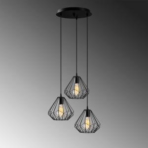 Φωτιστικό οροφής Diamond Μαύρο 43x117 cm - Img 4