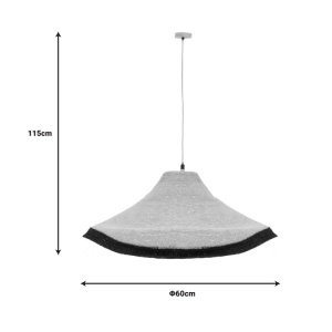 Φωτιστικό οροφής Hatty E27 φυσικό 60x60x115 cm - Img 4