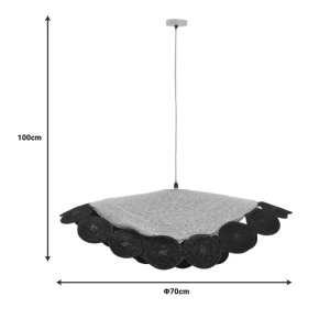 Φωτιστικό οροφής Kono φυσικό-μαύρο 70x70x100 cm - Img 5