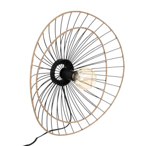 Φωτιστικό Τοίχου Alara E27 40W, Μαύρο-Χρυσό, D45x11 cm