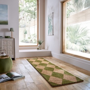 Χαλί διάδρομος Effie Diamond Jute Λαδί 80x230 cm, Flair Rugs