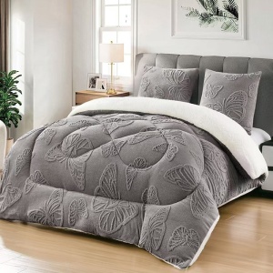 Χοντρό πάπλωμα Cocolino με γουνάκι Buffy V25 Dark Grey, 4.5kg, 200x230