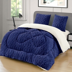 Χοντρό πάπλωμα Cocolino με γουνάκι Wave V21 Μπλε, 4.5kg, 200x230