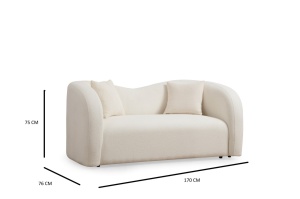 2θέσιος καναπές Asos Κρεμ 170x76x75 cm - Img 6