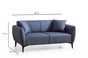 2θέσιος καναπές Naura Navy Μπλε 185x55 cm - Img 6