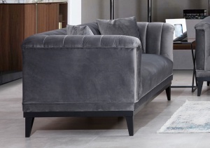 3θέσιος καναπές Trendy Σκούρο Γκρι 225x79x89 cm - Img 2