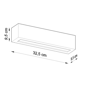 Aplica Vega din ceramica Negru 32.5x9.5x9.5 cm - Img 4
