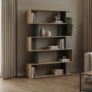 Biblioteca, Tetri, Antracit, 25.4x121.8x158.8 cm