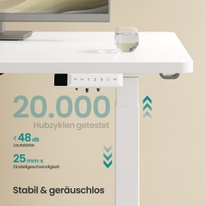 Birou reglabil pe inaltime Songmics, Balok, Alb, 140x80x121 cm - Img 7