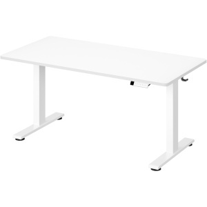 Birou reglabil pe inaltime Songmics, Balok, Alb, 160x80x121 cm