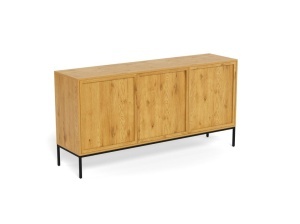 Bufet Palmdale V2, Negru mat, 80x158x40 cm - Img 3