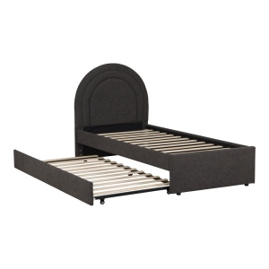 Cadru de pat extensibil, Arcuate, Antracit, 214x107.5x115 cm - Img 3