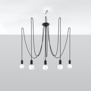 Candelabru 5 Edison Negru 300x300x150 cm - Img 2