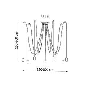 Candelabru 7 Edison Negru 300x300x150 cm - Img 4