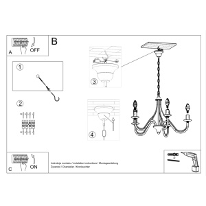 Candelabru 7 Minerwa Negru 60x60x80 cm - Img 5