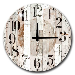 Ceas decorativ de perete din lemn 5050MS-041 Multicolor 50x50 cm - Img 2