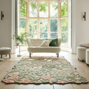 Covor Bryony Shaped Floral Verde 120x170 cm, Flair Rugs